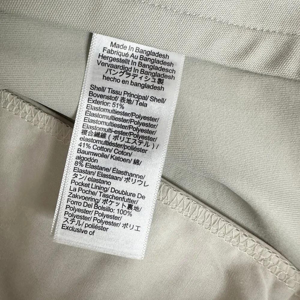 J.Crew 484 Slim Fit Tech Pant Ashen Taupe Cotton Blend Mens W 33 L 32 NWT